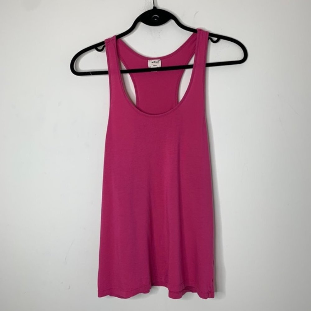 Y2k Aritzia Women's Tank Top Pink Small Cotton Coquette Boho Fairy Festival